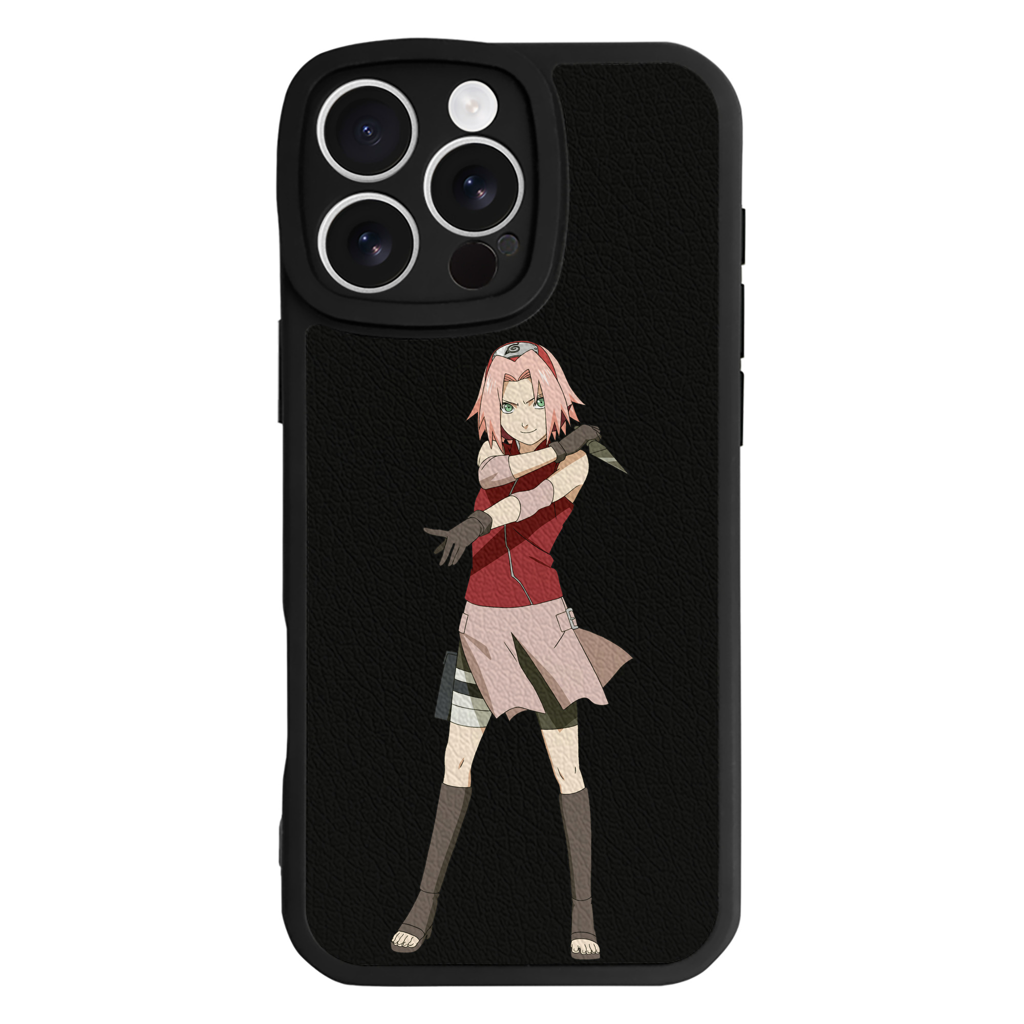 （画像用） NARUTO -ナルト- 春野サクラ Haruno Sakura 【iPhone 16シリーズ対応】シリコンスマホケース（レザー調） 材質：シリコン